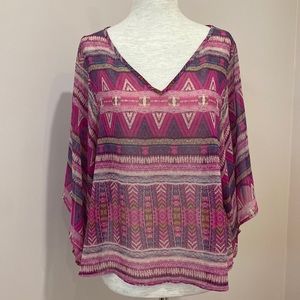 Forever 21 Sheer Printed Boho Blouse
